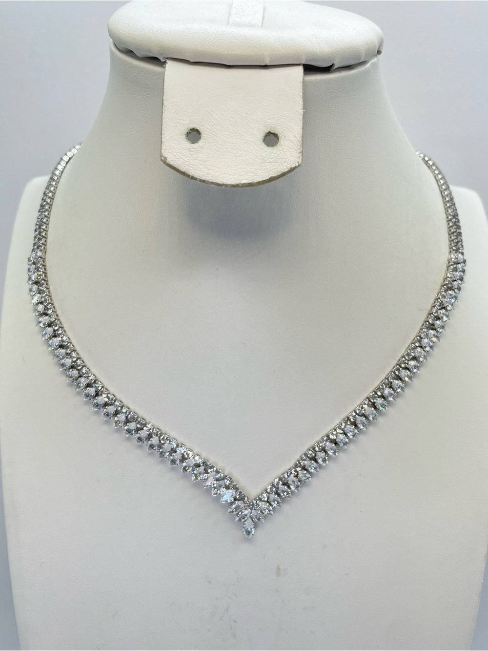 Swarovski Crystal Elements White Swarovski Elements Tennis Necklace Bridal